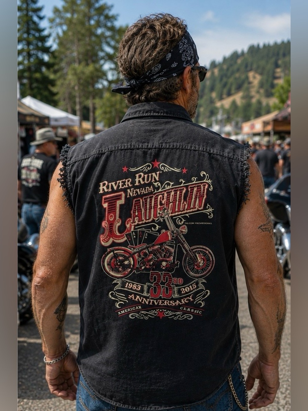 2015 Laughlin River Run sleeveless biker shirt size XL